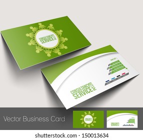 Vector business card set, isolated with soft shadow design 