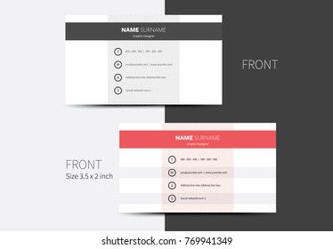 Vector business card with soft grating in the background. Abstract graphic design. 