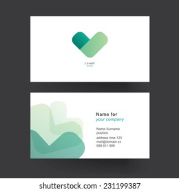 Vector business card template. Abstract geometric template for business card. Editable vector graphic.