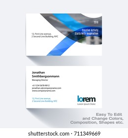 Vector business card template colourful soft rounded shapes