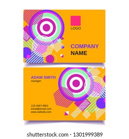 Vector business card template design abstract colorful fluid gradient template