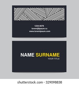 Vector Business card template. Elegant Business card with geometric pattern.