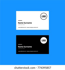 Vector business card template, flat design