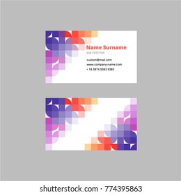 Vector business card template, flat design