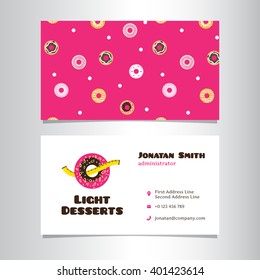 Vector business card template with funny donut logo
