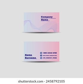 Plantilla de tarjeta de visita de Vector con degradado y patrón