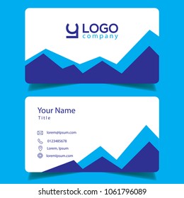 vector business card template with graph chart background