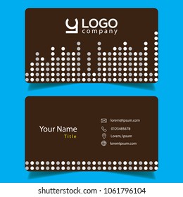 vector business card template with graph chart background