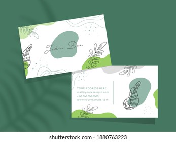 Vector Business Card Template Layout In Front And Back View.