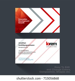 Vector business card template with many colourful rectangles