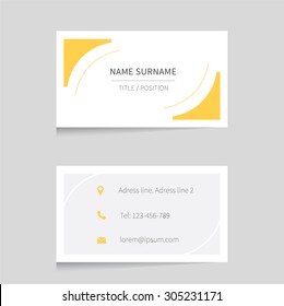 vector Business card template / Modern business card template for business presentation with yellow elements.