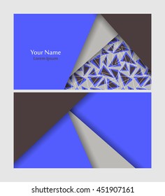 Vector business card template over geometric seamless pattern. Elements for design. Eps10 vector illustration