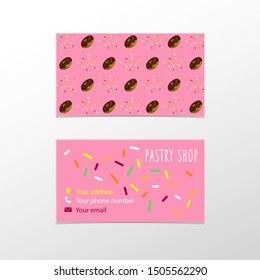 Vector Business Card Template For A Pastry Shop.