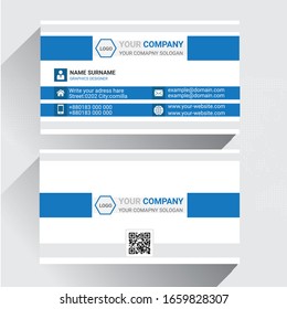 Modelo de tarjeta de visita de vectores modo de color CMYK listo para imprimir. tarjeta de visita de trabajo ilustrativo.