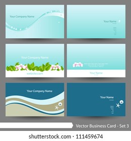 Vector business card template set: Clean, summerly & floral theme business card template (Part 3)