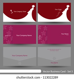 Vector business card template set: Clean, wedding & flower theme business card template (Part 5)