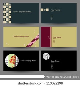 Vector Business Card Template Set: Clean, Japanese & Oriental Theme Business Card Template (Part 4)