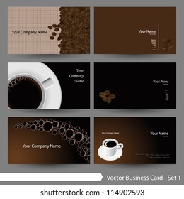 Vector business card template set: Coffee theme business card template (Part 6)