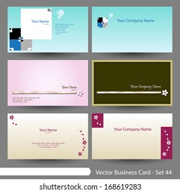 Vector business card template set: Restaurant, Oriental, Japanese and flower theme business card template (Part 44)