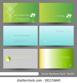 Vector business card template set: Business card template set: clean, environment & leaf theme card template (Part 64)