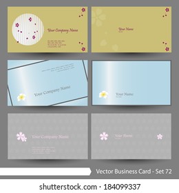 Vector business card template set: Flower, spring, spa and clean graphic design elements for cards & background (Part 72)
