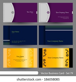 Vector business card template set: Clean, floral, flower and beauty graphic design elements for cards & background 
