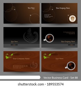 Vector business card template set: Restaurant & coffee graphic design element for cards, wallpaper & background (Part 88)