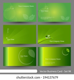 Vector business card template set: Environment, clean, green, spa and refresh graphic design elements for cards & background (Part 98)