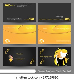 Vector business card template set: Manicure, pedicure, nail, health and wellness and spa theme business card template (Part 103)