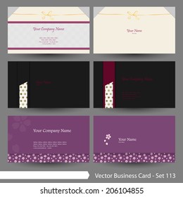 Vector business card template set: Japanese, oriental and Kimono pattern graphic design elements for cards & background (Part 113)