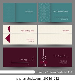 Vector business card template set: Japanese, oriental and Kimono pattern graphic design elements for cards & background (Part 118)