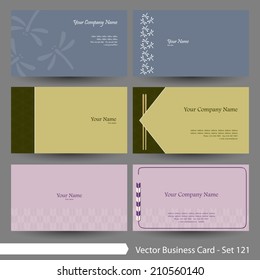 Vector business card template set: Japanese, oriental and Kimono pattern graphic design elements for cards & background (Part 121)