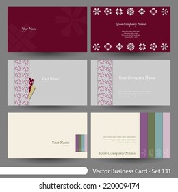 Vector business card template set: Japanese, oriental and Kimono pattern graphic design elements for cards & background (Part 131)