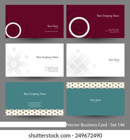 Vector business card template set: Japanese, oriental and flower pattern graphic design elements for cards & background (Part 146)