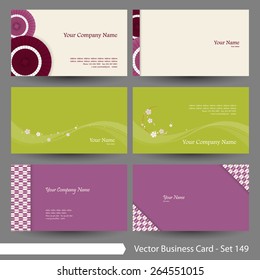 Vector business card template set: Japanese, oriental and flower pattern graphic design elements for cards & background (Part 149)