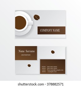 Vector business card template set: Coffee theme business card template