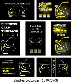 Vector Business Card Template Taxi Car Automobile 