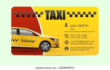 Vector business card template. Taxi.