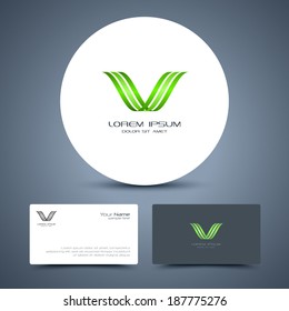 Vector business card template with universal icon logo.