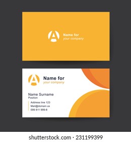 Vector business card template. Universal solid business card with place for your text. 