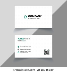 Vector business card template. Visiting card for business and personal use. Modern presentation card with company logo. Vector illustration design.