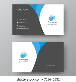 Vector business card template. Visiting card for business and personal use. Modern presentation card with company logo. Vector illustration design.