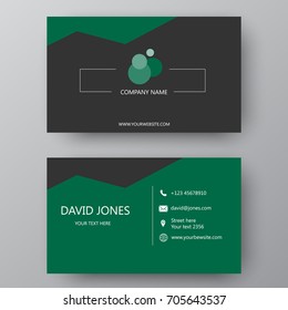 Vector business card template. Visiting card for business and personal use. Modern presentation card with company logo. Vector illustration design.