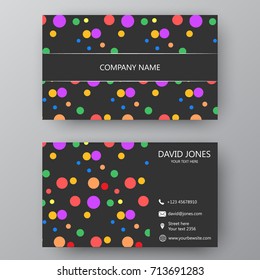 Vector business card template. Visiting card for business and personal use. Modern presentation card with company logo. Vector illustration design.