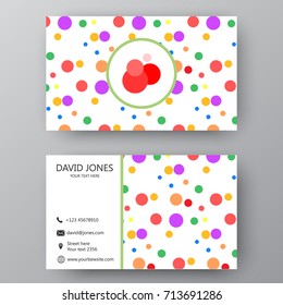 Vector business card template. Visiting card for business and personal use. Modern presentation card with company logo. Vector illustration design.