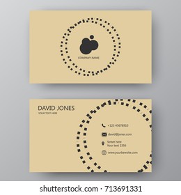 Vector business card template. Visiting card for business and personal use. Modern presentation card with company logo. Vector illustration design.