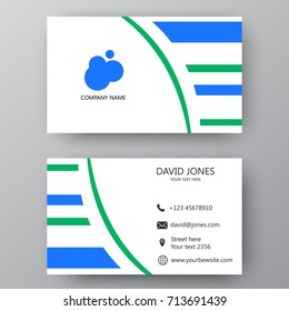 Vector business card template. Visiting card for business and personal use. Modern presentation card with company logo. Vector illustration design.