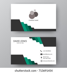 Vector business card template. Visiting card for business and personal use. Modern presentation card with company logo. Vector illustration design.