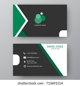 Vector business card template. Visiting card for business and personal use. Modern presentation card with company logo. Vector illustration design.