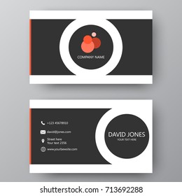 Vector business card template. Visiting card for business and personal use. Modern presentation card with company logo. Vector illustration design.